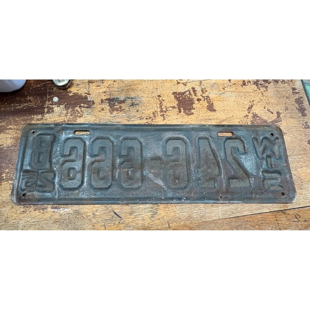 1925 Wisconsin License Plate Tag Original Vintage 666 - Picture 2 of 2